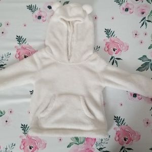 Baby girl white fuzzy hoodie